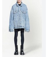 NWT Authentic Balenciaga Baby blue Over size Denim Jacket 1 $2500 - $1,250.00