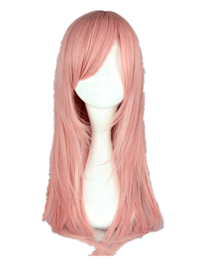 Pink Wig Fei-Show Synthetic Heat Resistant Medium Straight Women Hair Peru - £8.34 GBP