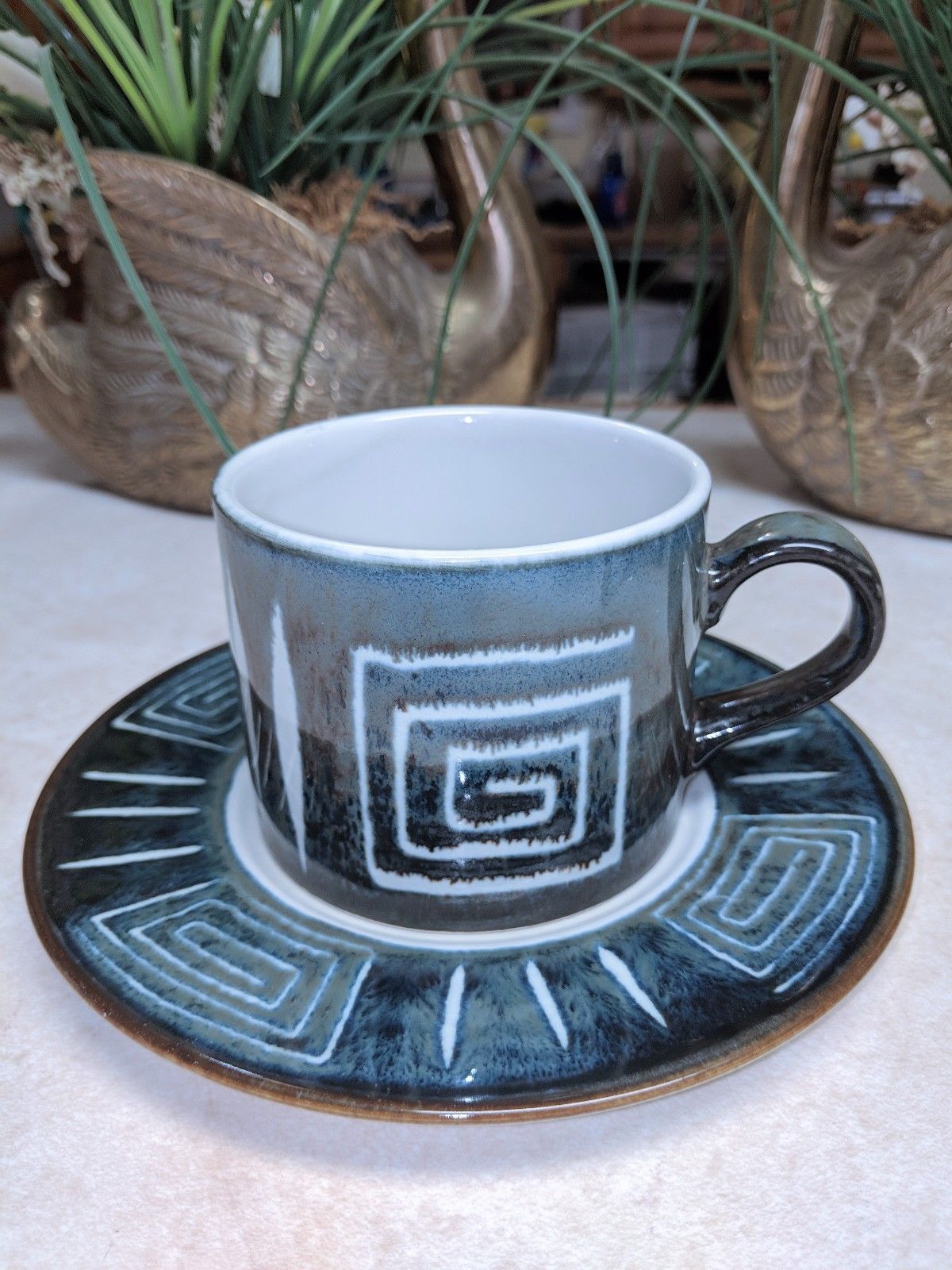 Primary image for MIKASA POTTERS CRAFT FIRESONG CUP AND SAUCER PATTERN HP300 Modern Southwestern