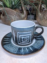 MIKASA POTTERS CRAFT FIRESONG CUP AND SAUCER PATTERN HP300 Modern Southw... - $9.89