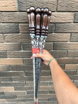 6 Stainless Steel Flat BBQ Skewers with Wooden Handle BBQ Skewer 25 Inch... - $75.00