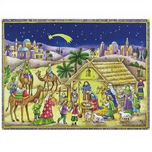 Bethlehem Holy Family Three Kings Nativity German Christmas Advent Calendar - $14.98