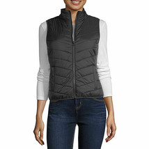 Nwt $39 Arizona Black Quilted Puffer Vest Jacket Top Junior Xsmall - £19.84 GBP