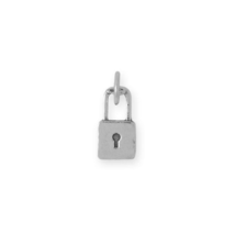Oxidized Sterling Silver Padlock Charm for Charm Bracelet or Necklace - £18.38 GBP