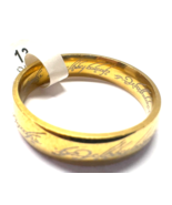 LOTR Lord of the Rings One Ring Gold Over Stainless Steel Elvish Writing 13 - $544.64 MXN