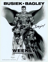 Mark Bagley SIGNED JLA DC Comics Promo Ad Slick Superman Batman Wonder Woman - £13.22 GBP