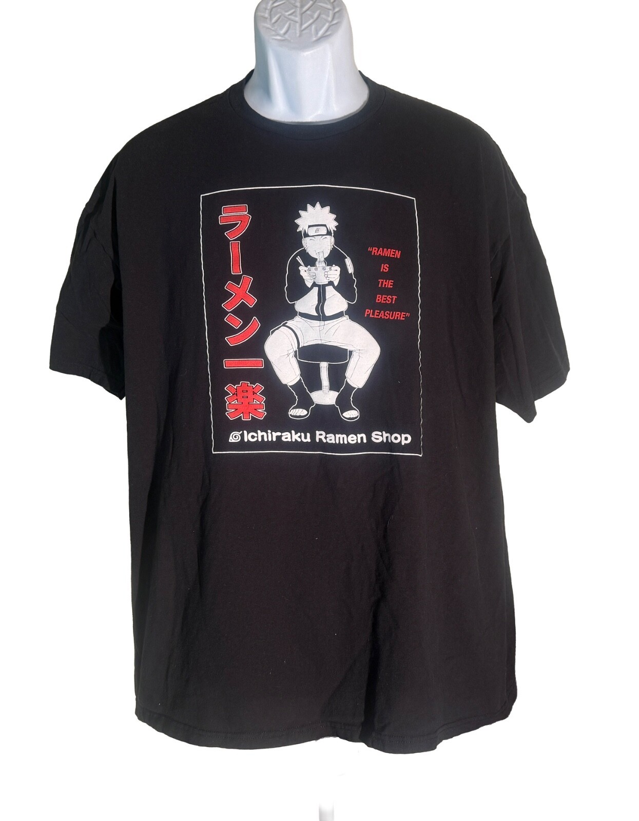 Naruto Shippuden Shirt Mens 2XL Black Anime Graphic Tee Masashi Kishimoto - $9.89