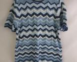 Alfred Dunner Women&#39;s Blue &amp; White Chevron Design Shirt Size Medium - $13.57