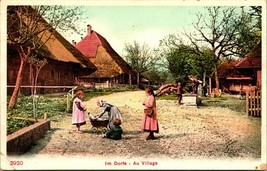 Vtg Postcard Switzerland -Im Dorfe Au Village - Dirt Road Street View - £3.07 GBP