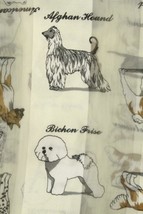 Vintage Ladies Scarf DOG Motif 13x58 Cream Soft Nylon Afghan Hound Bichon Frise - £18.63 GBP