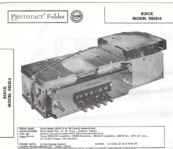 1957 BUICK 981814 Car AM RADIO Photofact MANUAL Auto SERVICE Sonomatic D... - £7.75 GBP