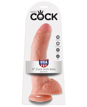 King Cock 9&quot; Cock W/balls - Flesh - £30.87 GBP