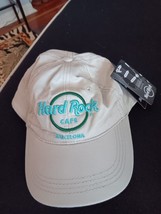HARD ROCK CAFE BARCELONA MEN&#39;S KHAKI GOLF BALL CAP HAT EMBROIDERED LOGO ... - $19.79
