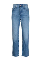 NWT Mother Tomcat Ankle Fray in From Out Of Town Straight Crop Stretch Jeans 34 - £126.45 GBP