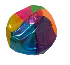 Inflatable 5&quot; Mini Beach Ball Multi Colored Rainbow - £4.71 GBP