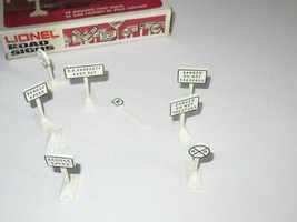 An item in the Toys & Hobbies category: MPC LIONEL- SEVEN ROAD SIGNS W/BASES- 0/027- GOOD - HB16