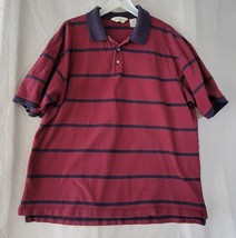 Eddie Bauer Short Sleeve Mens XLarge Polo Shirt Maroon with Dark Blue St... - £7.41 GBP