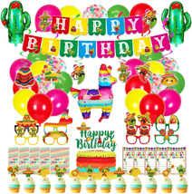 Mexican Themed Birthday Party Decorations, 78 Pcs Fiesta Taco Birthday Party Sup - £26.06 GBP