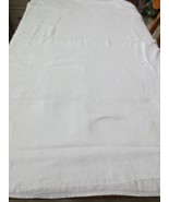 Vintage Damask Tablecloth White 63 x 125 Banquet Size Floral C3 - £35.38 GBP