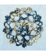 Handcrafted Variegated white/blue doily (can be made to order with color... - $15.00