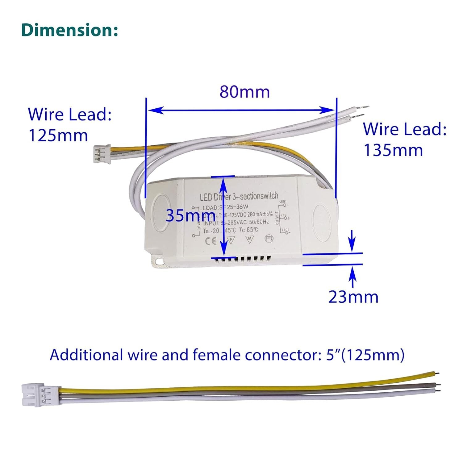 LED Driver 25-36W for Multi-Color Ceiling Style: SF 25-36W 3CCT Item image 6
