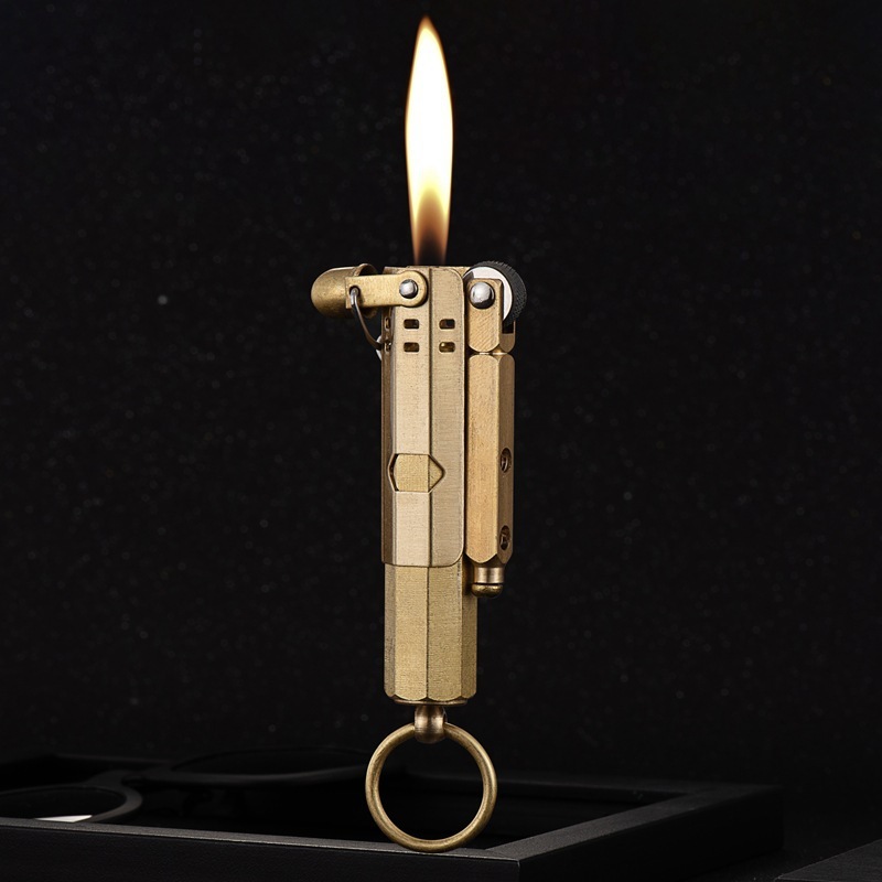 Vintage Octagon Trench Brass Kerosene Lighter (Without Fuel) - $22.95