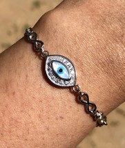 925 Silber Böses Auge Schutz Armband Amulett Nazariya 6,5 &quot; + 1 &quot;... - £22.19 GBP