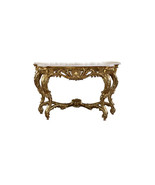 Luxury Gold Carved Console Table with Marble Top - $3,111.53 CAD