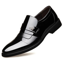 Men&#39;s Black Patent Leather Slip-on Formal Dress Shoes Size 11 - £39.95 GBP