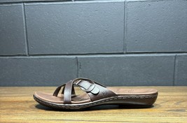 Born Brown Leather Slip On Sandals Women’s Sz 11 - £19.54 GBP