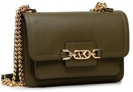 MICHAEL KORS HEATHER LARGE OLIVE GREEN GOLD CHAIN CROSSBODY SHOULDER BAG... - £158.26 GBP