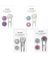 Surprizeshop Divot Tool and 3 Hand Enameled Golf Ball Markers Daisy Crys... - $295.41 MXN