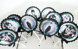 Audrey Hepburn party favors, 10 cupcake toppers - $8.99