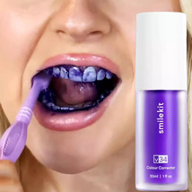 V34 SMILEKIT Purple Whitening Toothpaste Remove Stains Reduce Yellowing ... - £7.97 GBP