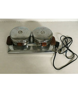 Vintage mid century modern waffle iron double round waffle maker single ... - $29.70