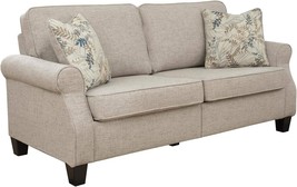 Modern Sofa With Two Throw Pillows In Beige From Signature Design By Ashley. - £604.28 GBP