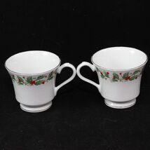 China Pearl Noel Cups Christmas Lot of 2 Black Back Stamp Xmas - $6.85