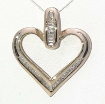 1/3 Ct Diamond Accent Heart Pendant Real Solid 10 K Gold 2.1 G - £195.66 GBP