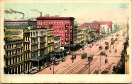 1909 Postcard Canal Street View New Orleans Street Cars Orpheum Phostint S19 - £12.65 GBP