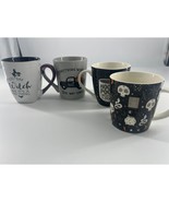 Set of 4 Halloween Mugs Coffee Tea Witch Ceramic Hocus Pocus Fall Autumn - $9.50