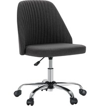 Compact Armless Fabric Swivel Desk Chair - Modern Cute Task Chair with W... - $1,150.50 MXN+