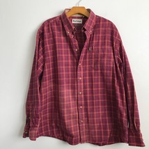 Barbour XL Shirt Red Check Comfort Fit Long Sleeve Collar Button Preppy Pockets - £20.99 GBP