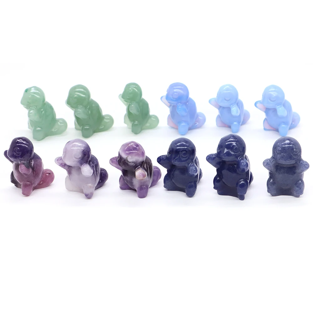 30mm Cartoon Turtle Figures Natural Stones Carved Anime Statue Collect Healing - £11.51 GBP+