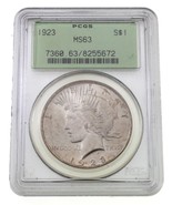 1923 $1 Silver Peace Dollar Graded by PCGS as MS-63 - $1,818.96 MXN