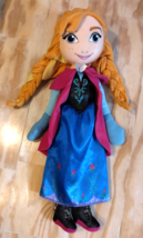 Disney Store Frozen Anna Plush Soft Doll 23&quot; w/Cape Great Condition! Sings Too! - $27.54