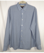 Michael Kors Men&#39;s Blue Plaid Cotton Button Up Long Sleeve Dress Shirt S... - $24.99