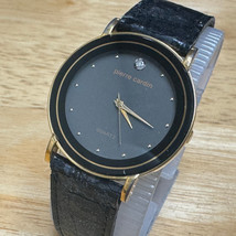 Vintage Pierre Car Quartz Watch Unisex Gold Black Analog Leather New Bat... - $32.29