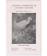 Audubon Society 1904 Educational Leaflet No 7 The Snowy Heron - $2.13