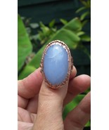 Electroformed  Copper  Blue lace agate ring - $68.31 CAD