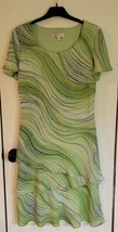 Womens 14 Dress Barn Multicolor Circle Print Layered Ruffled Casual Dress - £22.94 GBP
